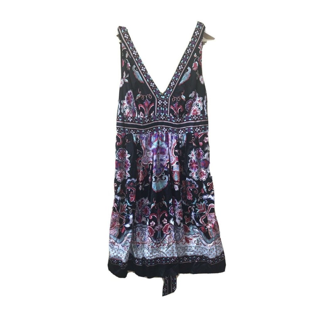 eci Maxi Dress Size 14 Silk V Neck Sleeveless